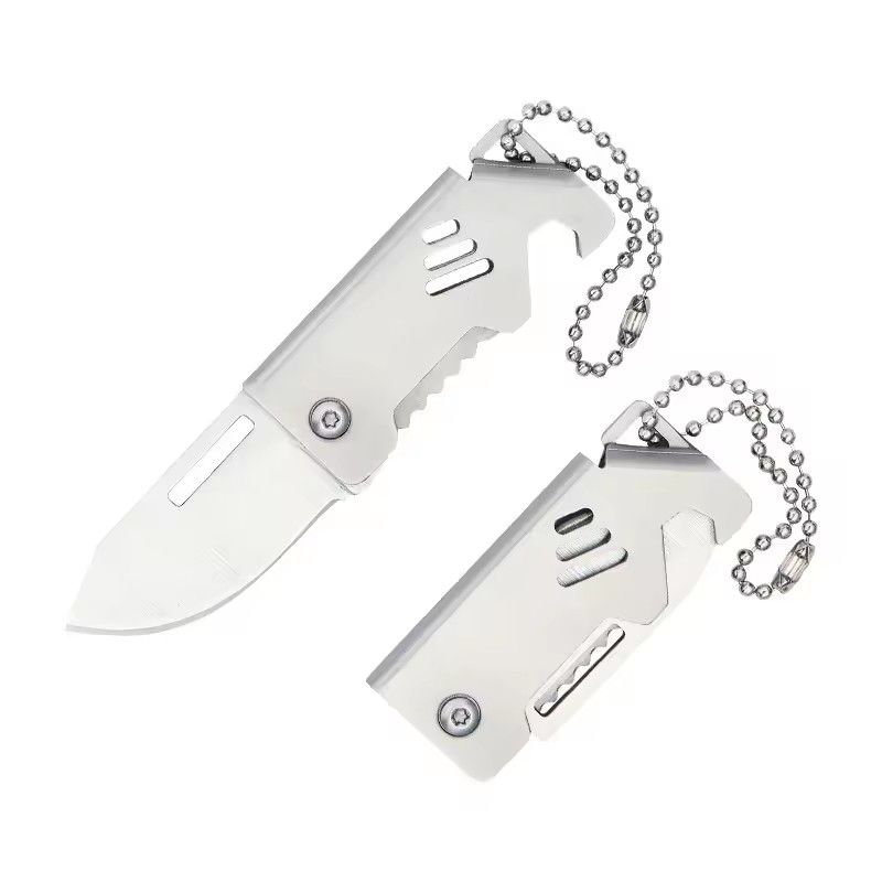 1PC Mini Folding Knife Steel Portable Camping Survival Knife Pocket Folding Knife Self-defense Keyknife Keychain Pendant