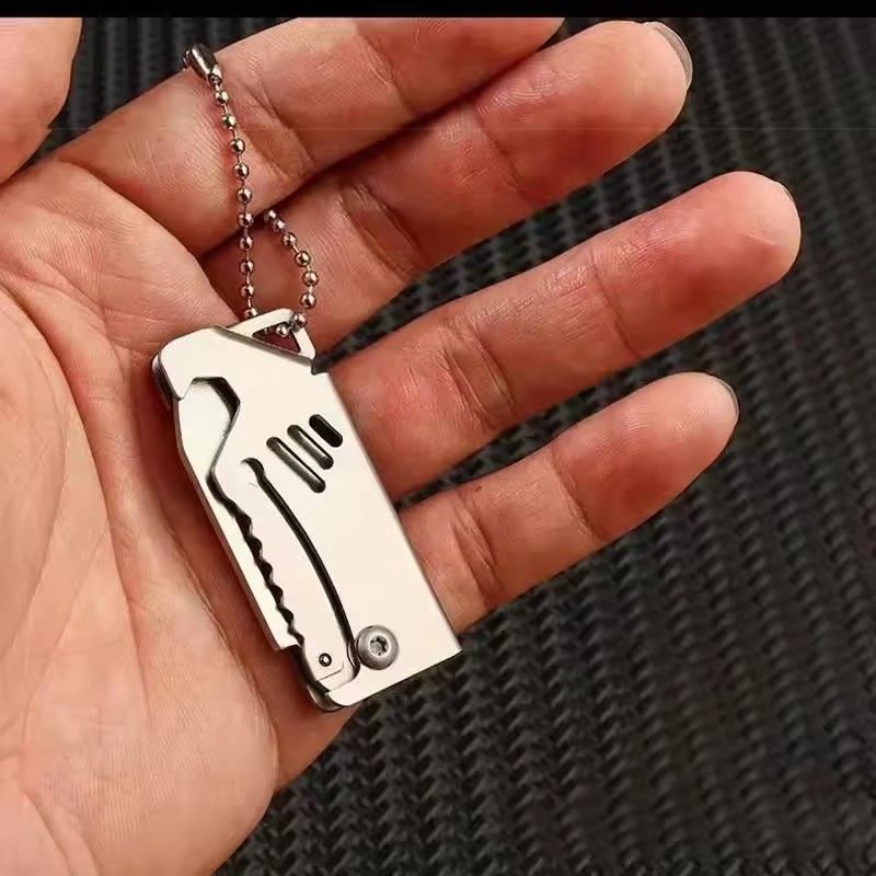 1PC Mini Folding Knife Steel Portable Camping Survival Knife Pocket Folding Knife Self-defense Keyknife Keychain Pendant