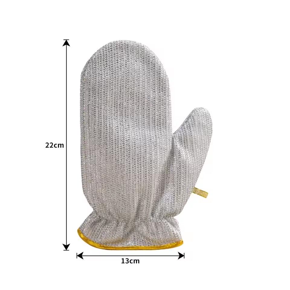 1 pair Steel Kitchen Dishcloth Multipurpose Wire Dishwashing Rag Clean Glove Wet/dry Multipurpose Wire Miracle Cleaning Cloths
