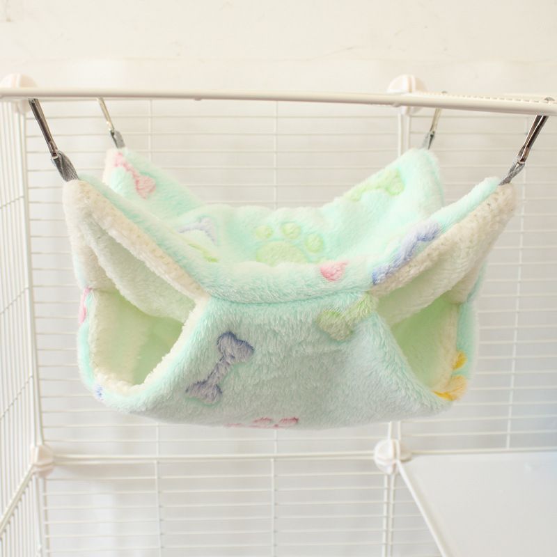 Hamster Hammock Small Pet Hanging Bed Double Warm Thickened Honeybug Flying Squirrel Guinea Pig Hammock Pet Cage Accessories