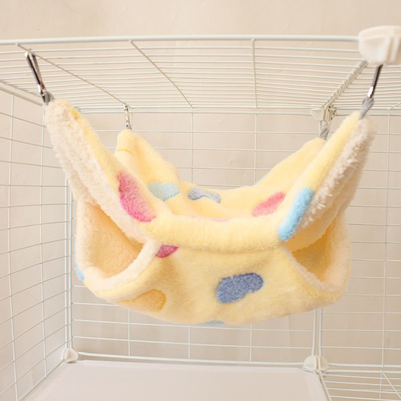 Hamster Hammock Small Pet Hanging Bed Double Warm Thickened Honeybug Flying Squirrel Guinea Pig Hammock Pet Cage Accessories