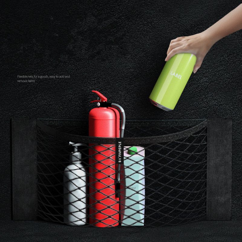 Car Storage Net Stretchable Mesh Pocket Net Magic Elastic Sticker Universal Rear Mesh Trunk Seat Bag Pocket Cage Auto Organizer