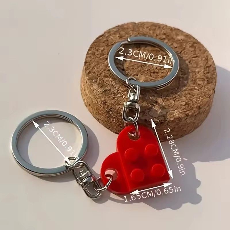 Couple Style Charming Heart-shaped Keychain Set -2 pcs Matching Design, Perfect Valentine's Day Gift for Girlfriend or Boyfriend