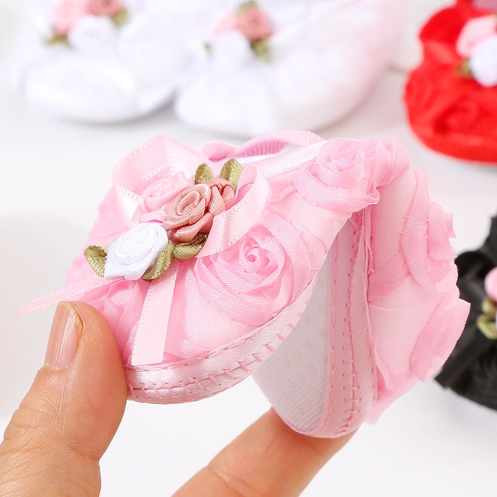 New Baby Shoes Headband Set Cute Flower Toddler Shoes for Girls Soft Sole Anti Slip Baby Girl Shoes First Walkers for 0-18m Kids