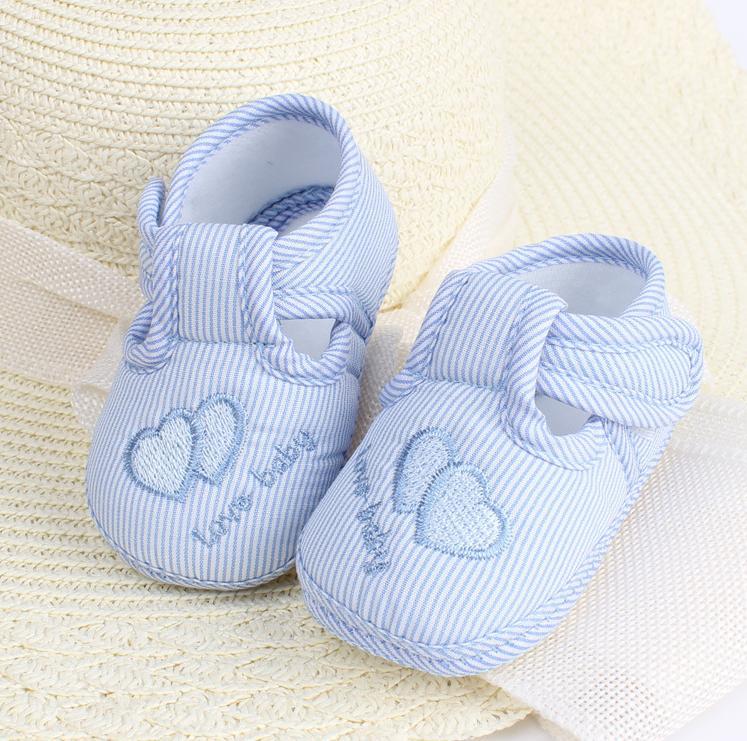 Double Heart Spring and Autumn Shoes for Men and Women 0-1 Years Old Soft Soled Toddler Shoes 3-6-9 Months Baby Walking Shoes