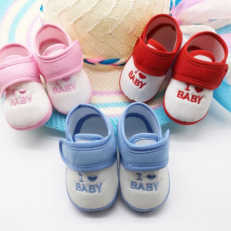 Double Heart Spring and Autumn Shoes for Men and Women 0-1 Years Old Soft Soled Toddler Shoes 3-6-9 Months Baby Walking Shoes