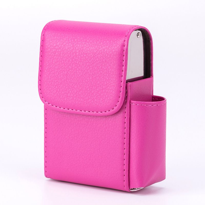Leather Cigarette Case Original Boxes PU Hold 20pcs Cigarettes Butane Gas Lighter Businessman Cigaret Case Gadgets For Men Smoke
