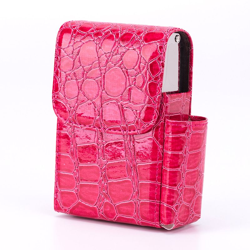 Leather Cigarette Case Original Boxes PU Hold 20pcs Cigarettes Butane Gas Lighter Businessman Cigaret Case Gadgets For Men Smoke