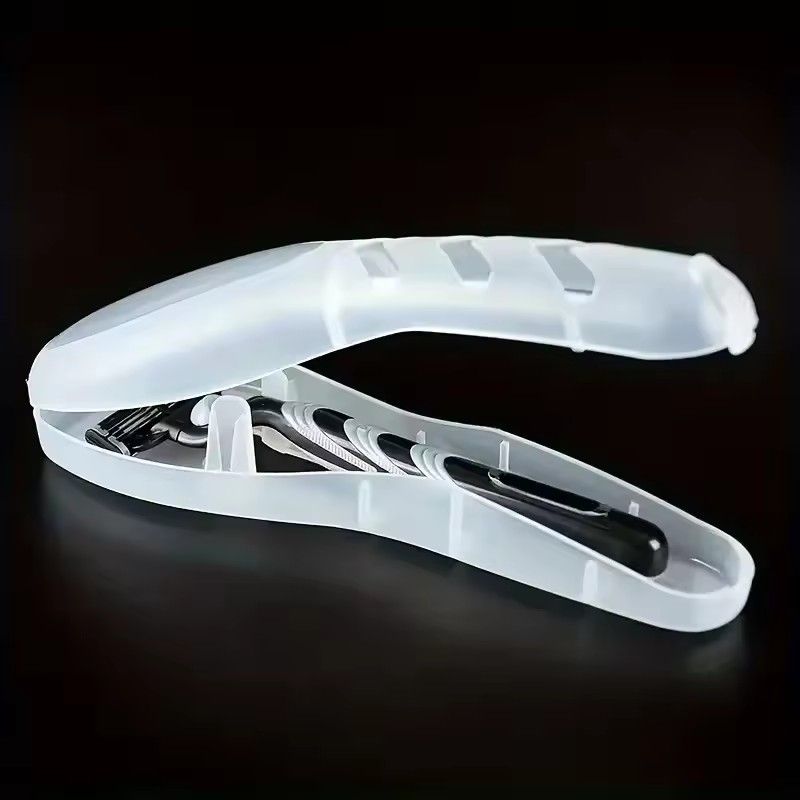 1pc Portable Travel Men Manual Razor Protector Plastic Box Cover Container Storage Shaver Holder Protector Case Organizer（Attention: Shaver not included）
