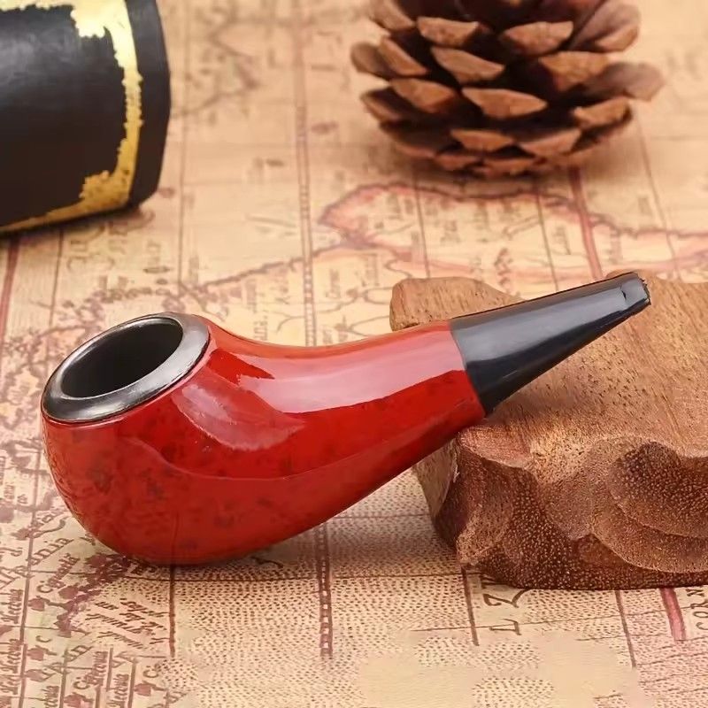 Scotte Vintage Classic Tobacco Pipe Pouch with Accessories, Red, Durable, Solid, High Quality, Free Smoke