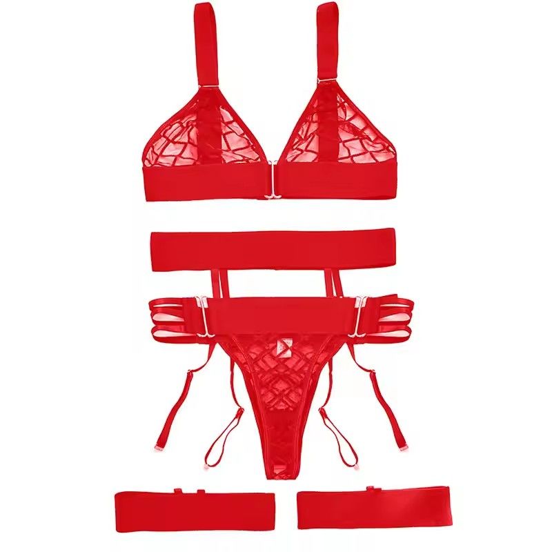 Sexy Transparent Bra And Panty Garters Lingerie Underwear Set Sexy Sling Bra Brassiere Suit Temptation Costumes WomenFZ-480