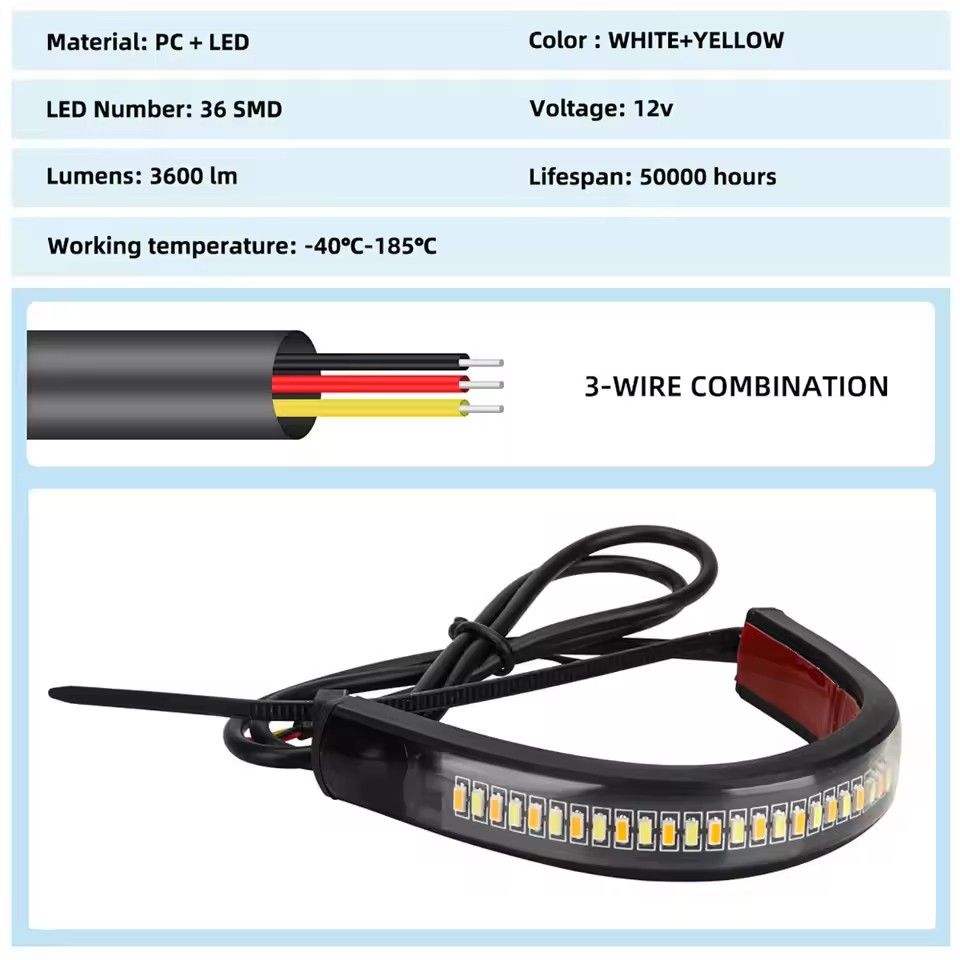 1pc12V LED motorcycle turn signals and DRL circular cross bar flashing flasher amber white motorcycle flasherv