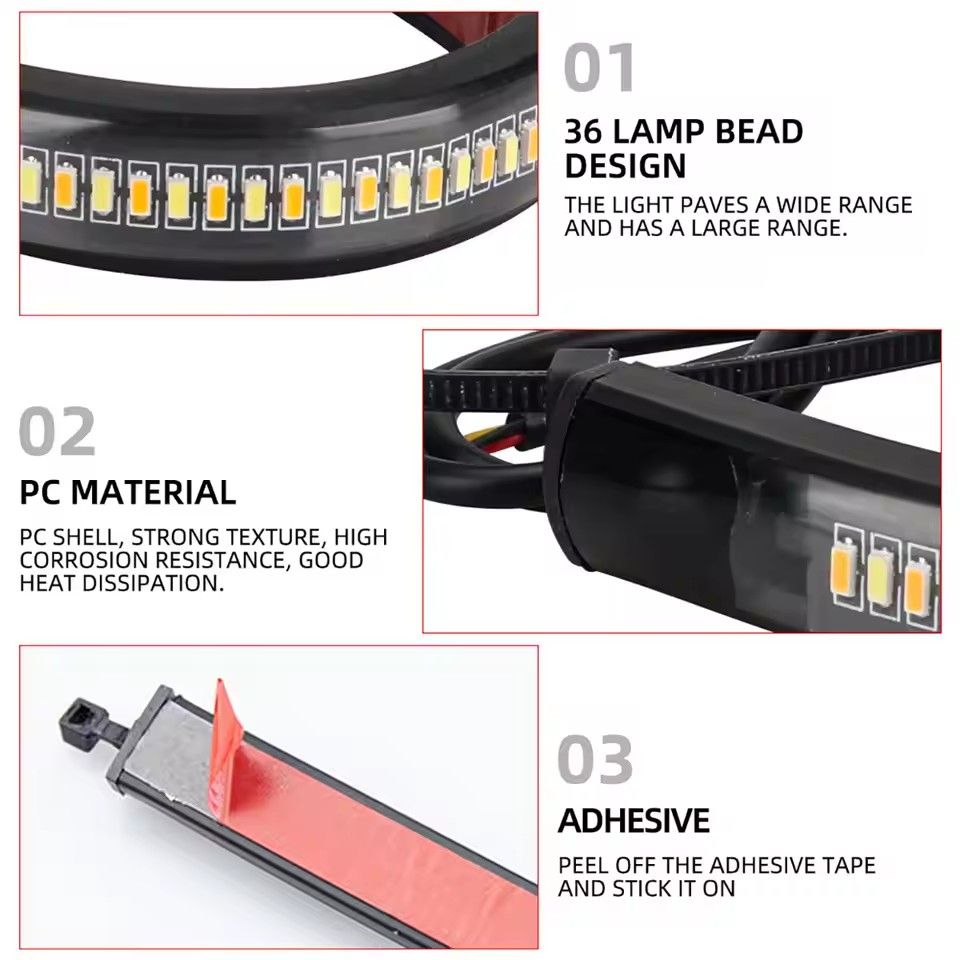 1pc12V LED motorcycle turn signals and DRL circular cross bar flashing flasher amber white motorcycle flasherv