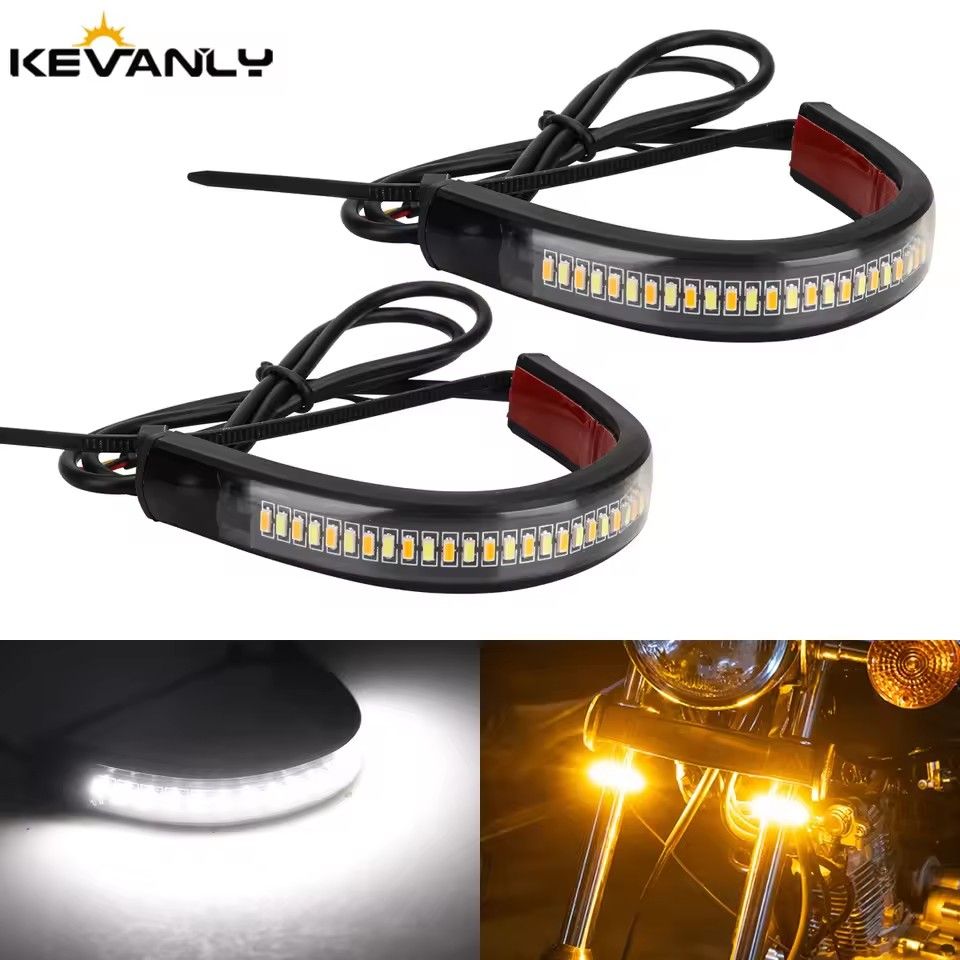 1pc12V LED motorcycle turn signals and DRL circular cross bar flashing flasher amber white motorcycle flasherv