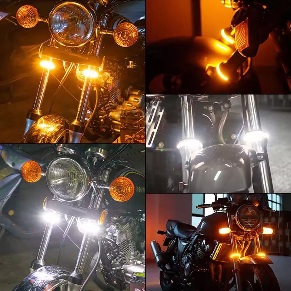 1pc12V LED motorcycle turn signals and DRL circular cross bar flashing flasher amber white motorcycle flasherv