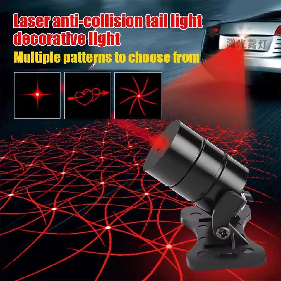 Car Anti-collision Laser Fog Light Auto Anti-fog Parking Stop Braking Signal Indicators Motorcycle LED Warning Light Car-Styling