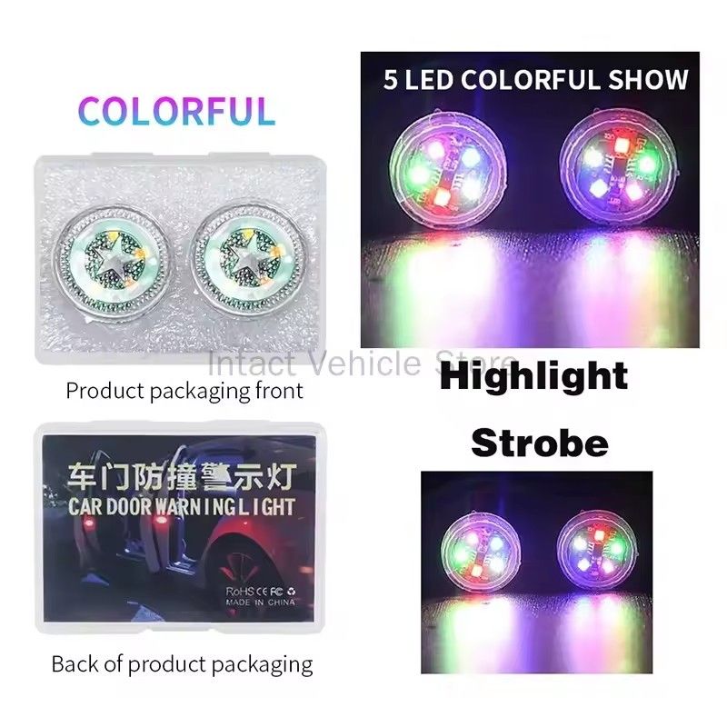 Universal LED Car Opening Door Safety Warning Anti-collision Lights Magnetic Sensor Strobe Flashing Alarm Lights Parking Lamp