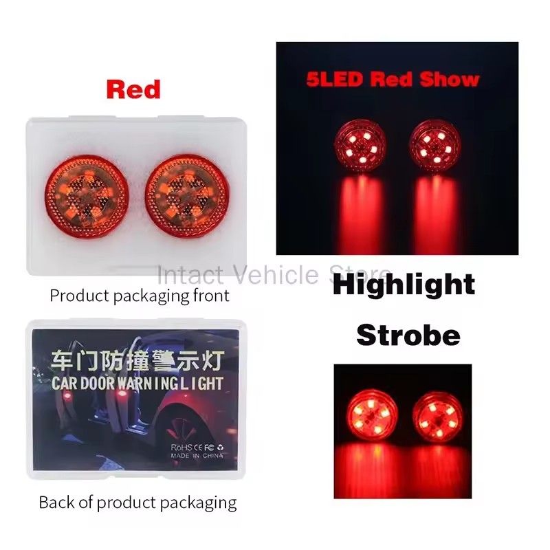Universal LED Car Opening Door Safety Warning Anti-collision Lights Magnetic Sensor Strobe Flashing Alarm Lights Parking Lamp