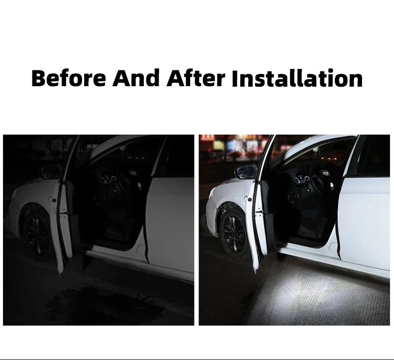 2pcs Led Car Interior Door Light USB Charging Automobile Welcome Lights Magnetic Anti-collision Signal Lamp