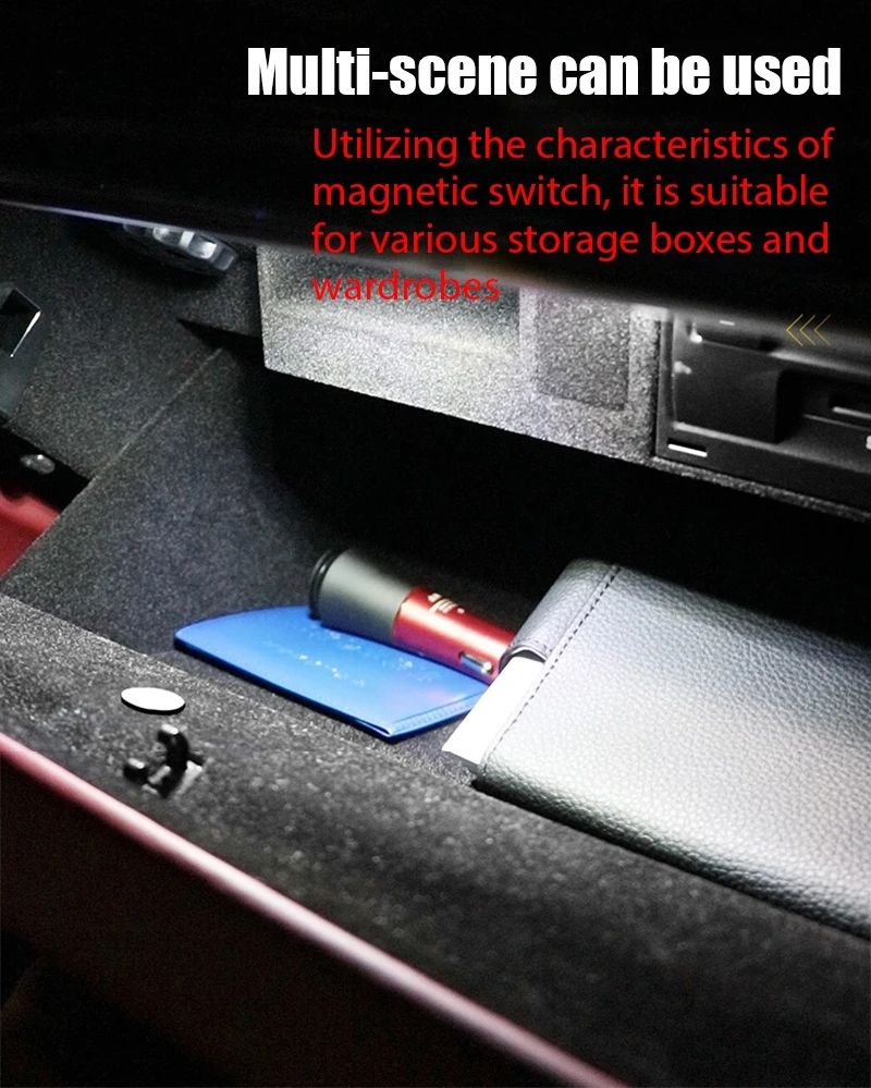 2pcs Led Car Interior Door Light USB Charging Automobile Welcome Lights Magnetic Anti-collision Signal Lamp