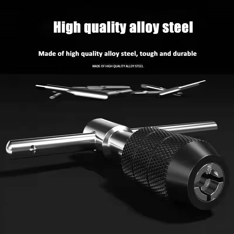 Portable 6pcs T-type Tap Wrench Set Drill Set Hand Tapping Tools Machine Screw Thread Tap Twist Bit M3/M4/M5/M6/M8  DIY Tool C-612