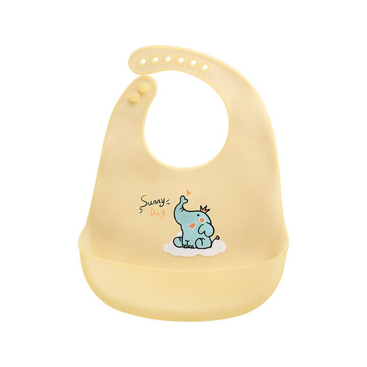 Waterproof Baby Bibs Baby Stuff Cute Cartoon Animal Printed Kids Bib Girl Boy Adjustable Soft Silicone Bib Baby Feeding Stuff
