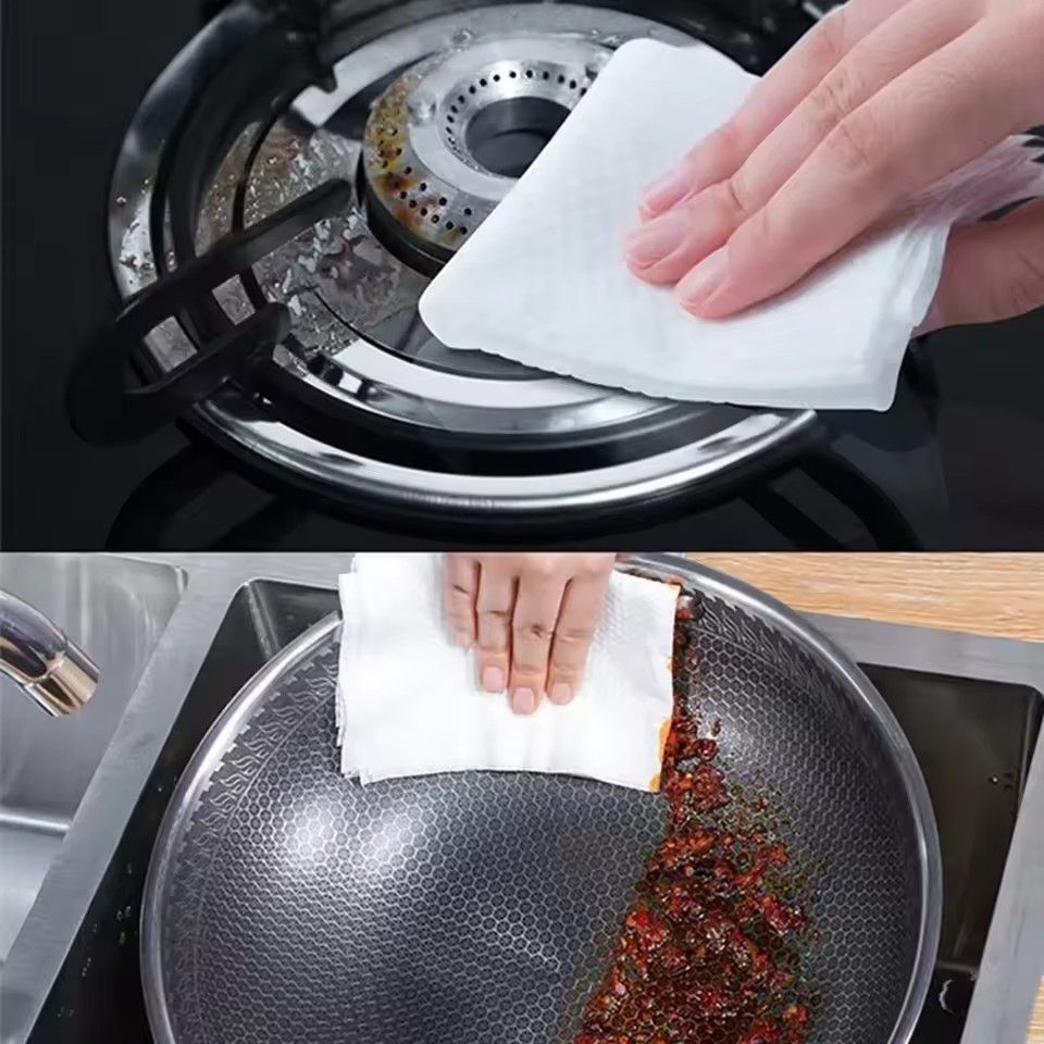80pcs Kitchen Cleaning Wipes Strong Decontamination Kitchen Wipes Degreasing