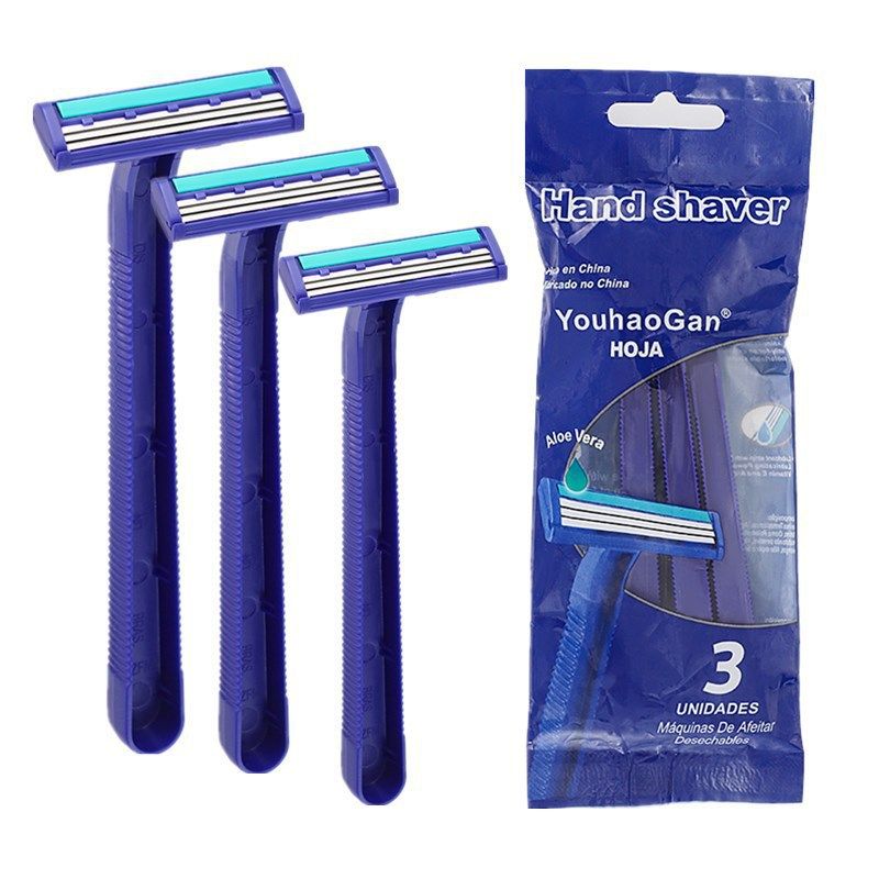 3PCS Disposable Beard Shaver Body Trimmer Stainless Steel 3-layer Blade Shaver Men's and Women's Hotel