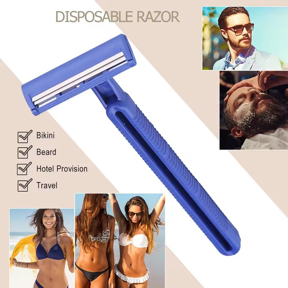 3PCS Disposable Beard Shaver Body Trimmer Stainless Steel 3-layer Blade Shaver Men's and Women's Hotel