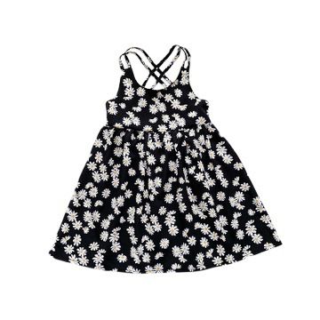 1pc casual dress with daisy print sleeveless dress for girls aged 2 to 6, children's dress, flower girl dress