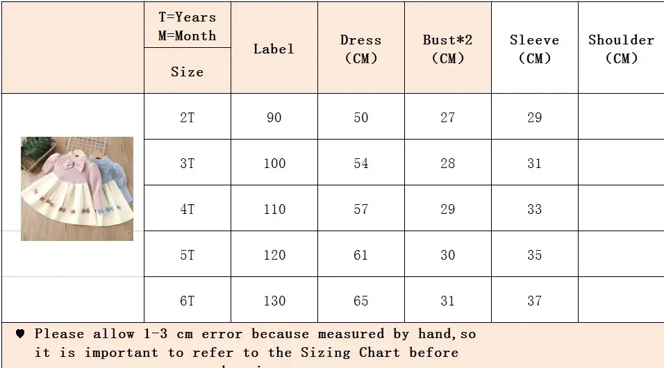 1pcGirls Casual Dresses Bow Puffy Sleeve Sweater Girls Winter Clothes Kids Dresses for Girls 2 To 8 Years Princess Dress Toddler