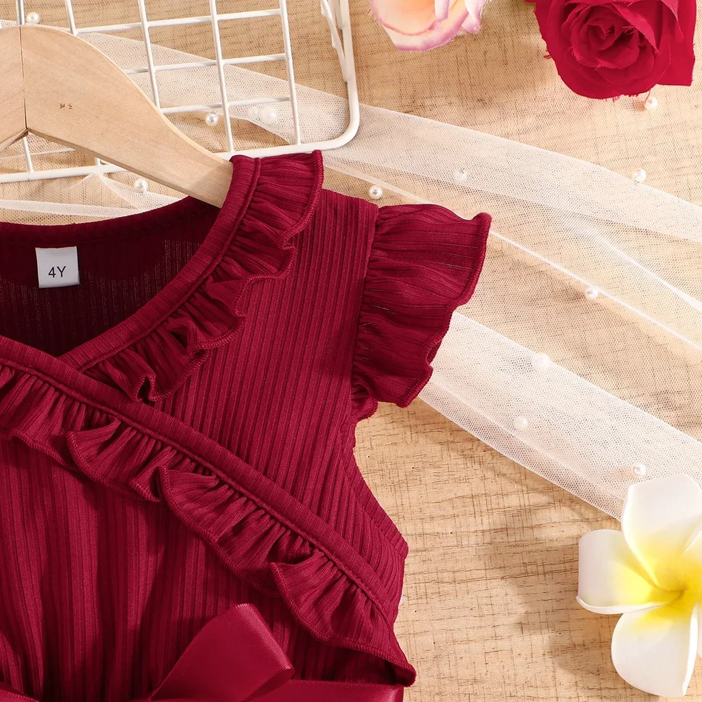 1pcDress For Kids 2-8 Years old Fashion Summer Cute Ruffled Sleeveless Star Tulle Princess Dresses Ootd For Baby Girl
