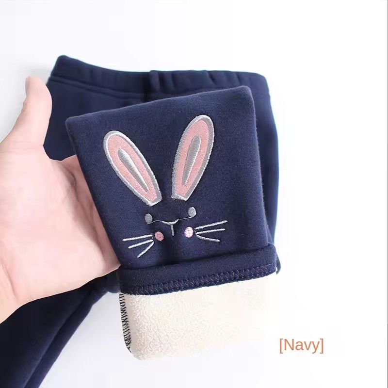 1pcKids Girls Winter Leggings 2025 Children Plus Velvet Warm Trousers Thick Lamb Fleece trousers Solid Color Baby Pencil Pants
