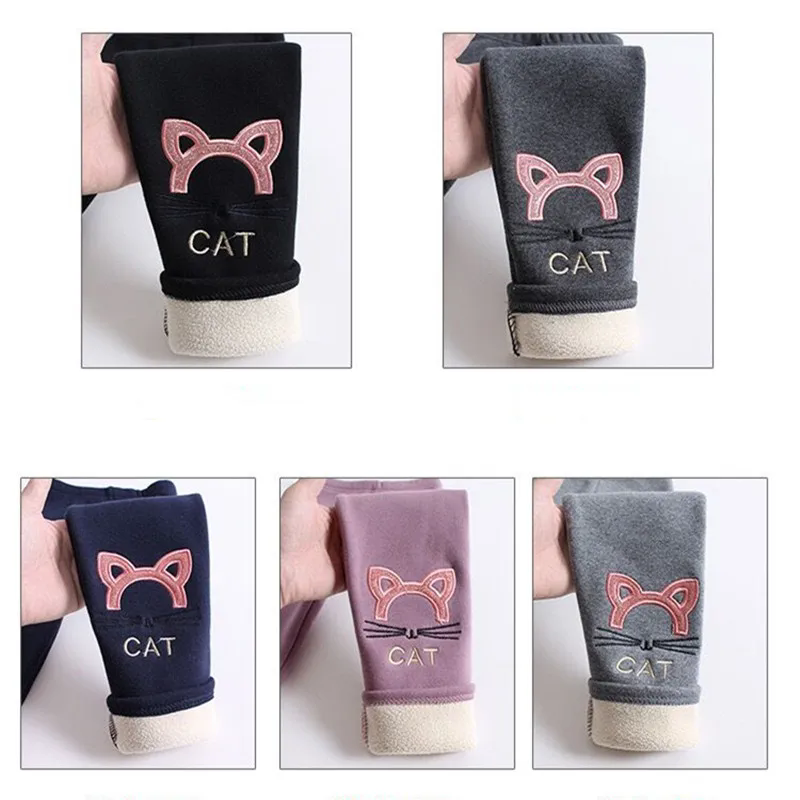1pcKids Girls Winter Leggings 2025 Children Plus Velvet Warm Trousers Thick Lamb Fleece trousers Solid Color Baby Pencil Pants