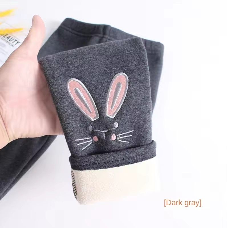 1pcKids Girls Winter Leggings 2025 Children Plus Velvet Warm Trousers Thick Lamb Fleece trousers Solid Color Baby Pencil Pants