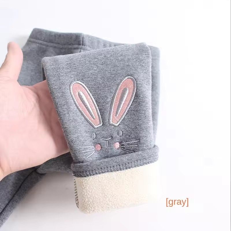 1pcKids Girls Winter Leggings 2025 Children Plus Velvet Warm Trousers Thick Lamb Fleece trousers Solid Color Baby Pencil Pants