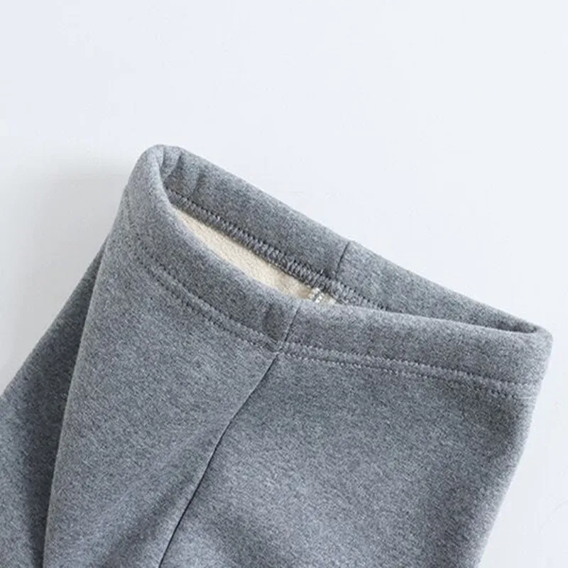 1pcKids Girls Winter Leggings 2025 Children Plus Velvet Warm Trousers Thick Lamb Fleece trousers Solid Color Baby Pencil Pants