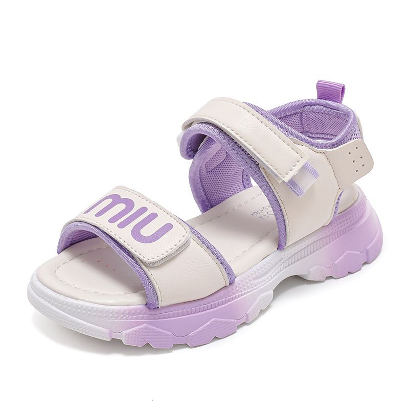 1 pair of Stylish Pink Princess Children's Sandals 2025 New Soft Bottom Sports Beach Shoes Summer Medium Large Children's Shoes