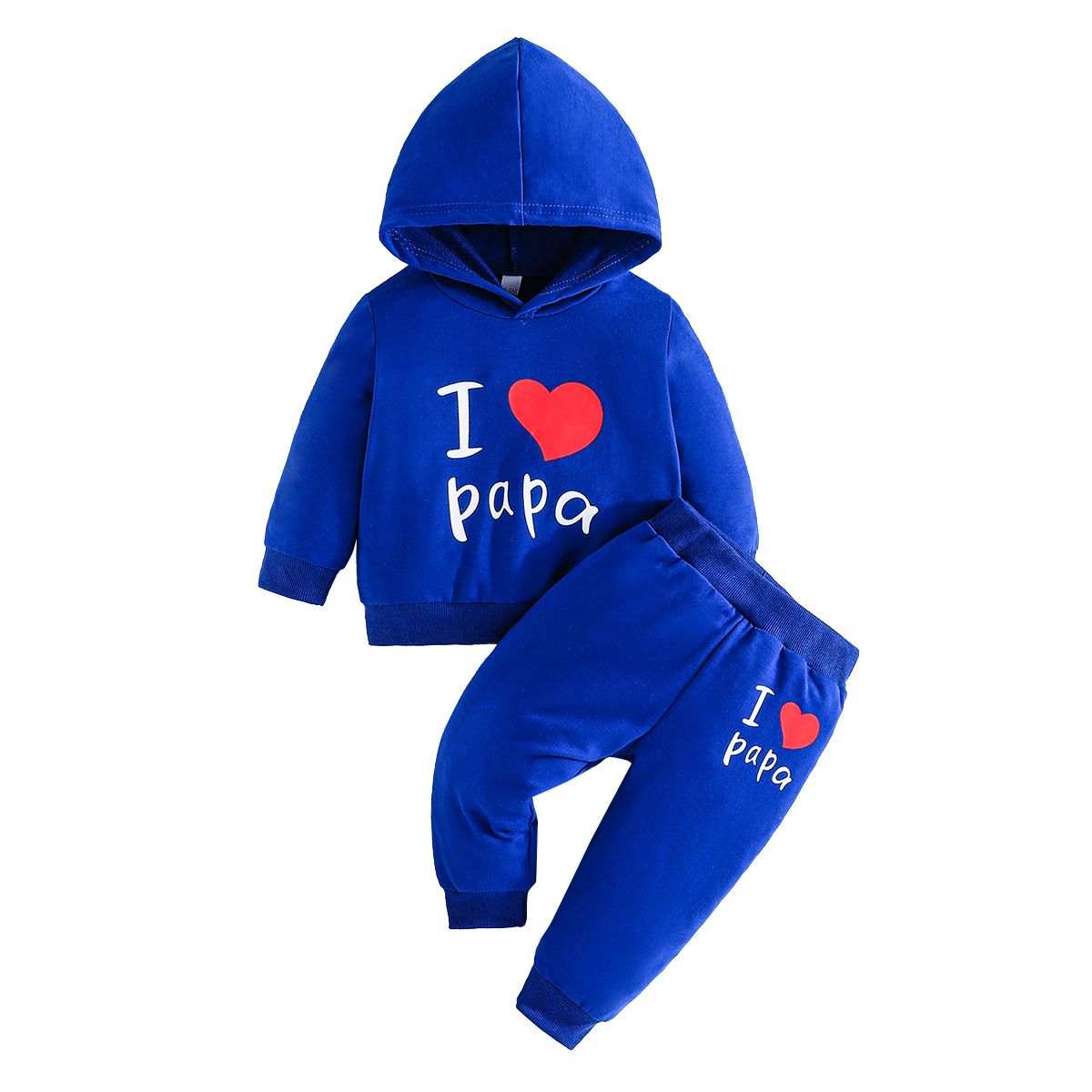 1 set of girls' and boys' hats, printed hoodies, pants, and children's clothing sets