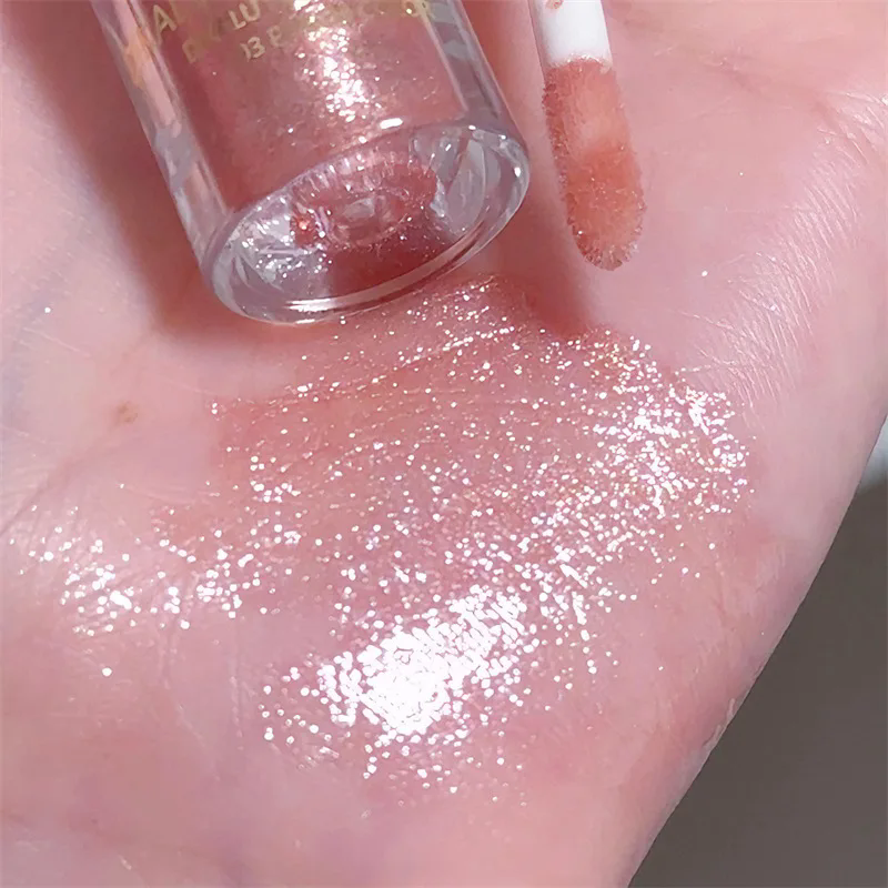 1pc waterproof diamond glitter lip gloss 5-color glitter liquid lip gloss mirror lip gloss sexy view 8