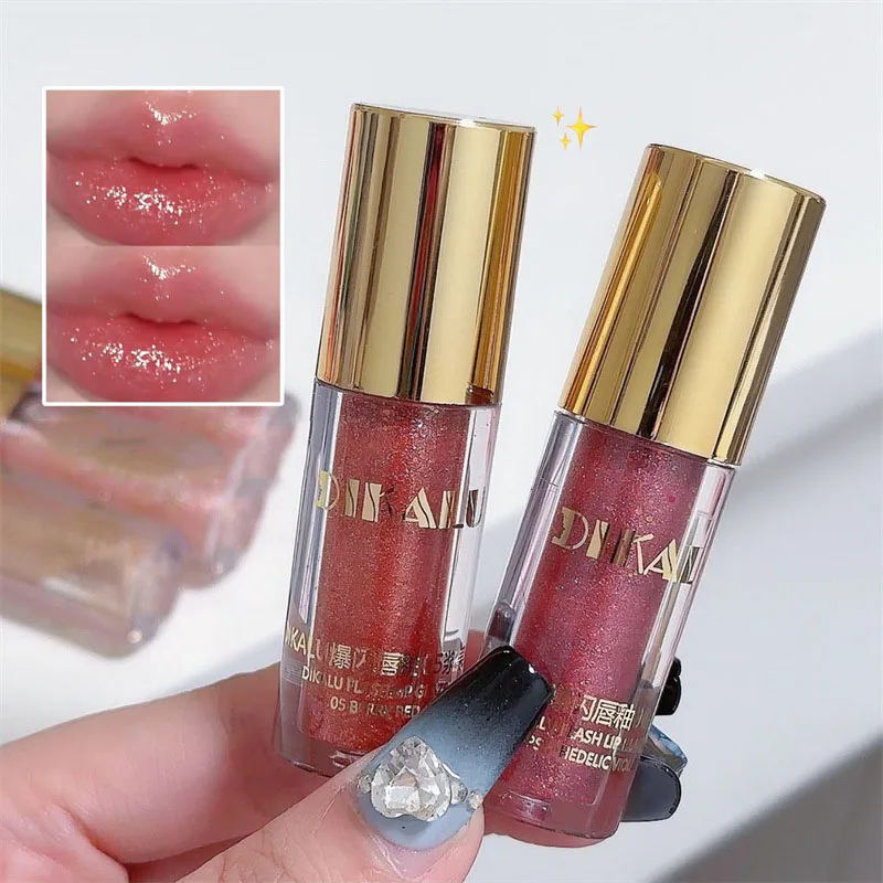 1pc waterproof diamond glitter lip gloss 5-color glitter liquid lip gloss mirror lip gloss sexy view 5