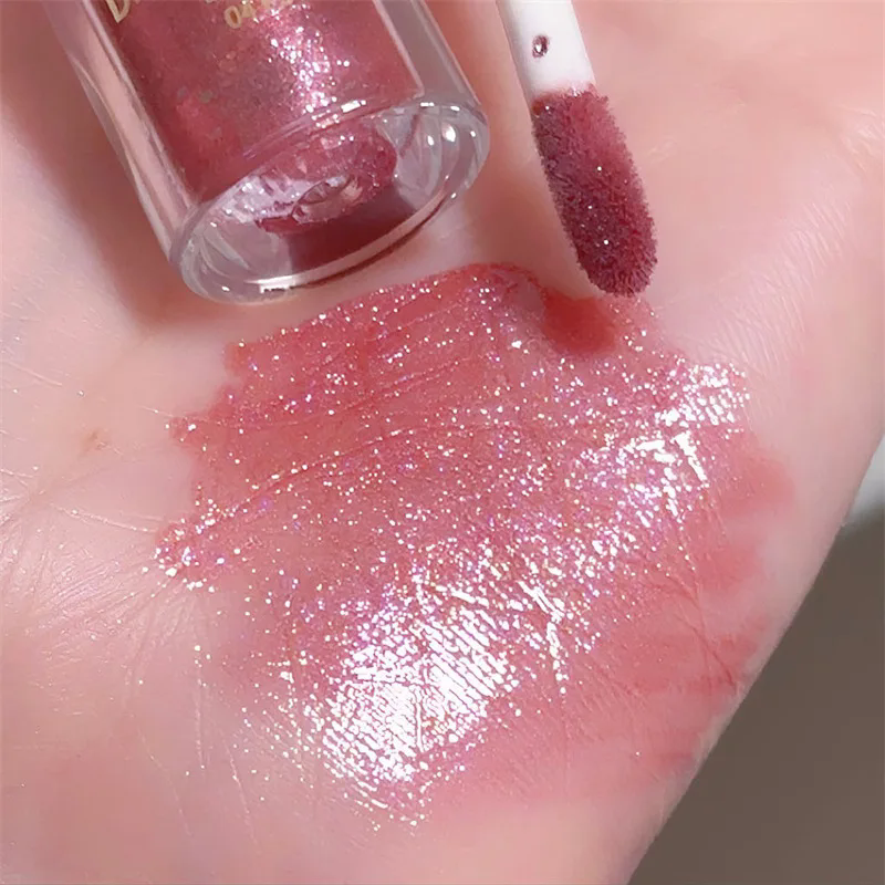 1pc waterproof diamond glitter lip gloss 5-color glitter liquid lip gloss mirror lip gloss sexy view 10