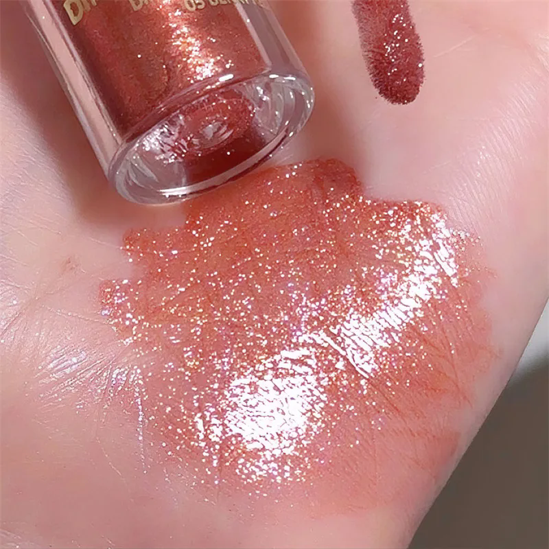 1pc waterproof diamond glitter lip gloss 5-color glitter liquid lip gloss mirror lip gloss sexy view 9
