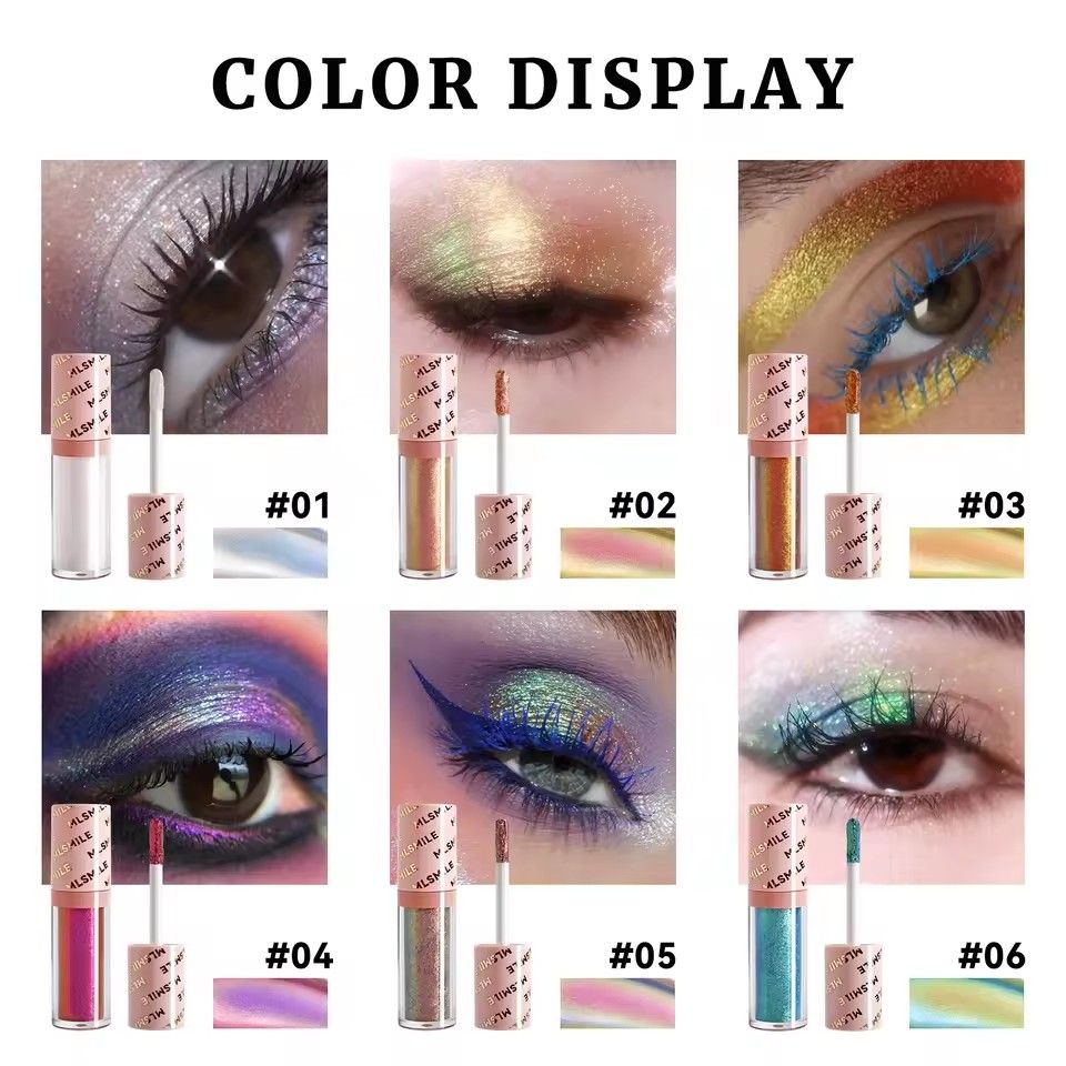 1pc color changing eye shadow pearl sequins burst metal wind liquid eye shadow quick drying view 2