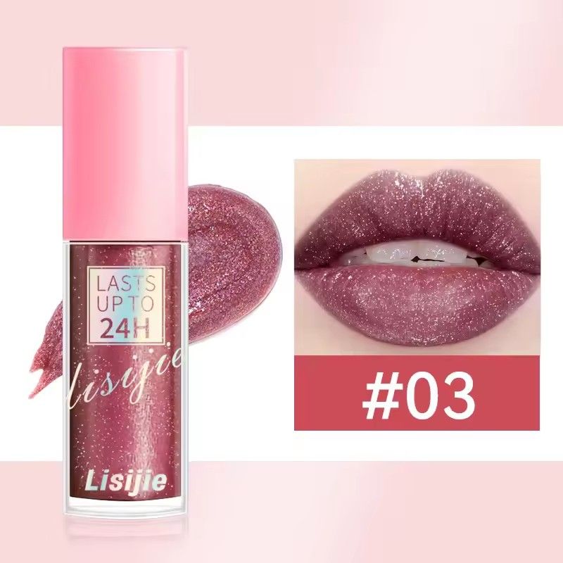1pc Diamond Shining Lip Gloss Durable Waterproof Liquid Lipstick Pearl Shining Lip Gloss Shining Lip Makeup view 9