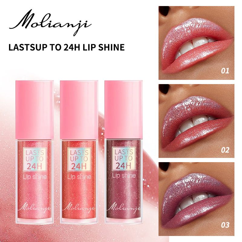 1pc Diamond Shining Lip Gloss Durable Waterproof Liquid Lipstick Pearl Shining Lip Gloss Shining Lip Makeup view 4