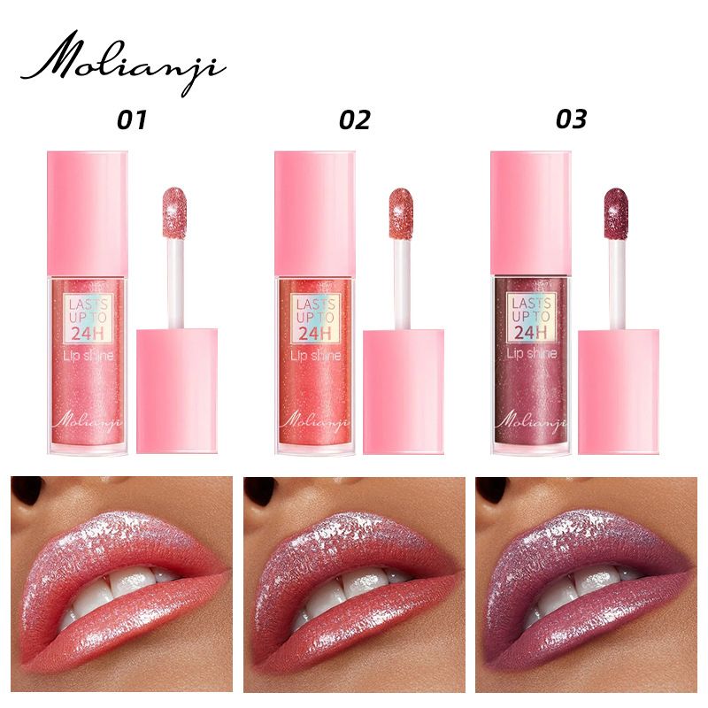 1pc Diamond Shining Lip Gloss Durable Waterproof Liquid Lipstick Pearl Shining Lip Gloss Shining Lip Makeup view 5