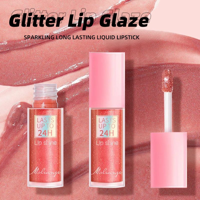 1pc Diamond Shining Lip Gloss Durable Waterproof Liquid Lipstick Pearl Shining Lip Gloss Shining Lip Makeup