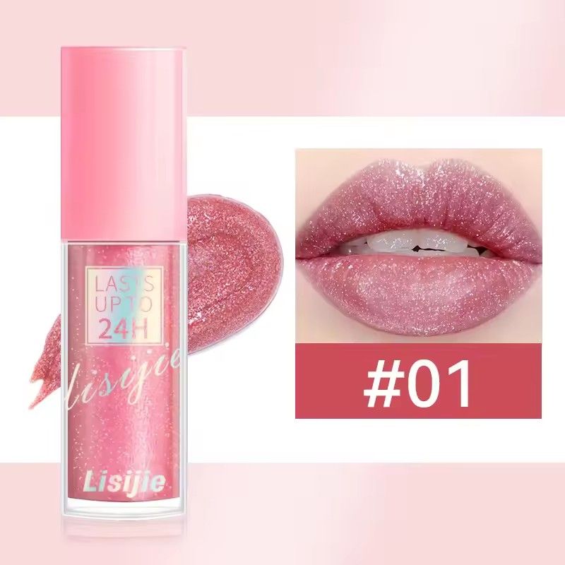 1pc Diamond Shining Lip Gloss Durable Waterproof Liquid Lipstick Pearl Shining Lip Gloss Shining Lip Makeup view 7