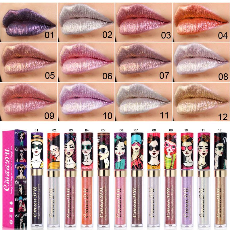 1pcCmaaDu 12 Color Beauty Pearl Lip Gloss Long lasting Waterproof Liquid Lipstick view 2